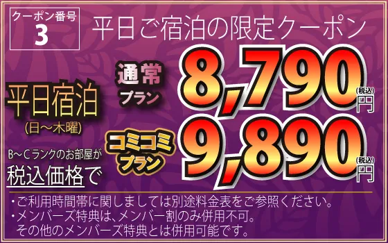 平日宿泊(日～木)7,990円税別